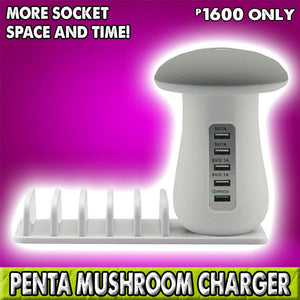 PENTA MUSHROOM CHARGER (5 SLOTS CHARGER + LAMP + 5 GADGET DOCKS)