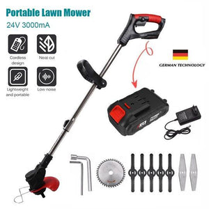 CORDLESS HEAVY DUTY 24V LAWN MOWER ELECTRIC GRASS TRIMMER