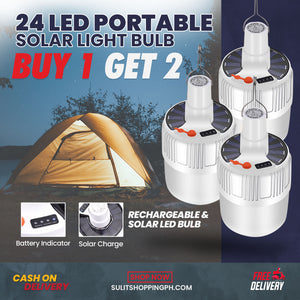 24 LED Portable Solar Light Bulb (BUY 1 GET 2 FREE)