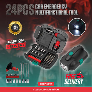 24Pcs Car Emergency Multifunctional Tool
