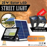25W SOLAR LED STREET LIGHT W/ SOLAR PANEL (WATERPROOF, REMOTE, SENSOR) GET 2 FREE GIFTS