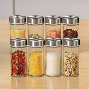 360 Rotating Stainless Spice Rack With 12 jars Spice Tower Round Kitchen Spice Rack