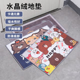 Cartoon Cat Bear Entrance Floor Mat Doormat Door Mat Decorative Indoor Outdoor Doormat Non-Woven Washable 60*39cm