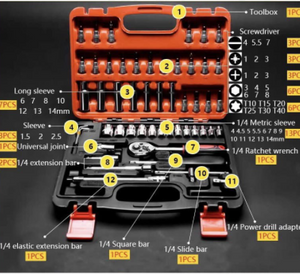 53Pcs Tool Set Vehicle Multifunctional Wrenches