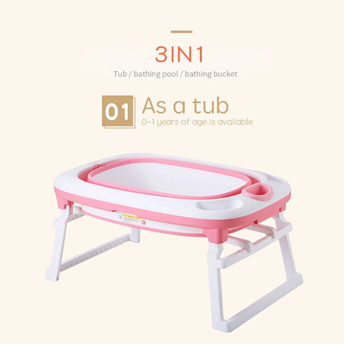 FOLDABLE BABY BATHTUB WITH BABY ANTI SLIP MAT