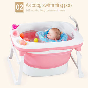 FOLDABLE BABY BATHTUB WITH BABY ANTI SLIP MAT