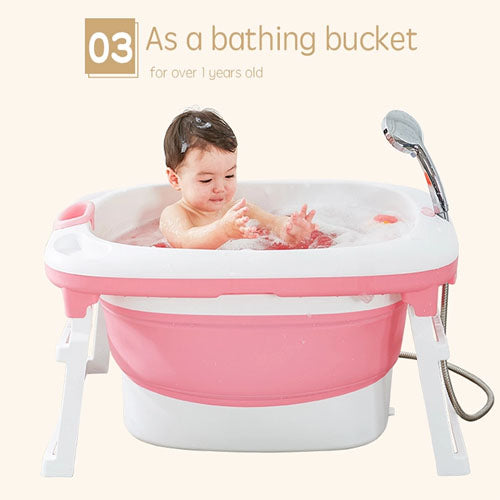 FOLDABLE BABY BATHTUB WITH BABY ANTI SLIP MAT