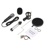 PORTABLE CONDENSER MICROPHONE SET ( WITH STAND, WINDSCREEN, FOAM COVERS, Y SPLITTER)