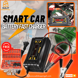 Smart Fast Battery Car/Motorcycle Charger (FREE 46PCS SOCKET TOOL SET)