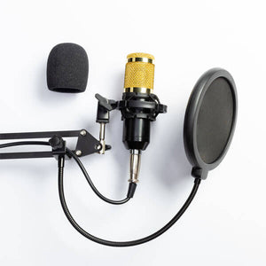 BM-800 CONDENSER MICROPHONE SET (W/ V8 Soundcard & Noise Cancelling Headphones)