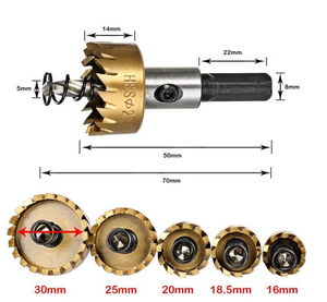 JAPAN HSS HOLE SAW CUTTER + 6 PCS  TUNGSTEN DRILL