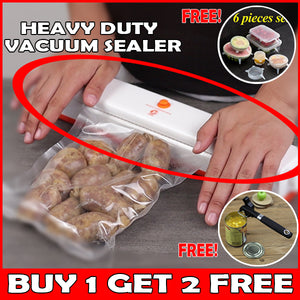 Heavy Duty Vacuum Sealer (FREE 15 PCS VACUUM BAGS) GET FREE MANUAL CAN OPENER AND 6PCS SILICONE LID COVER