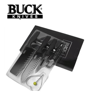 BUCK KNIVES SET + FREE STAINLESS GARLIC PRESS AND 6PCS SILICONE LID COVER